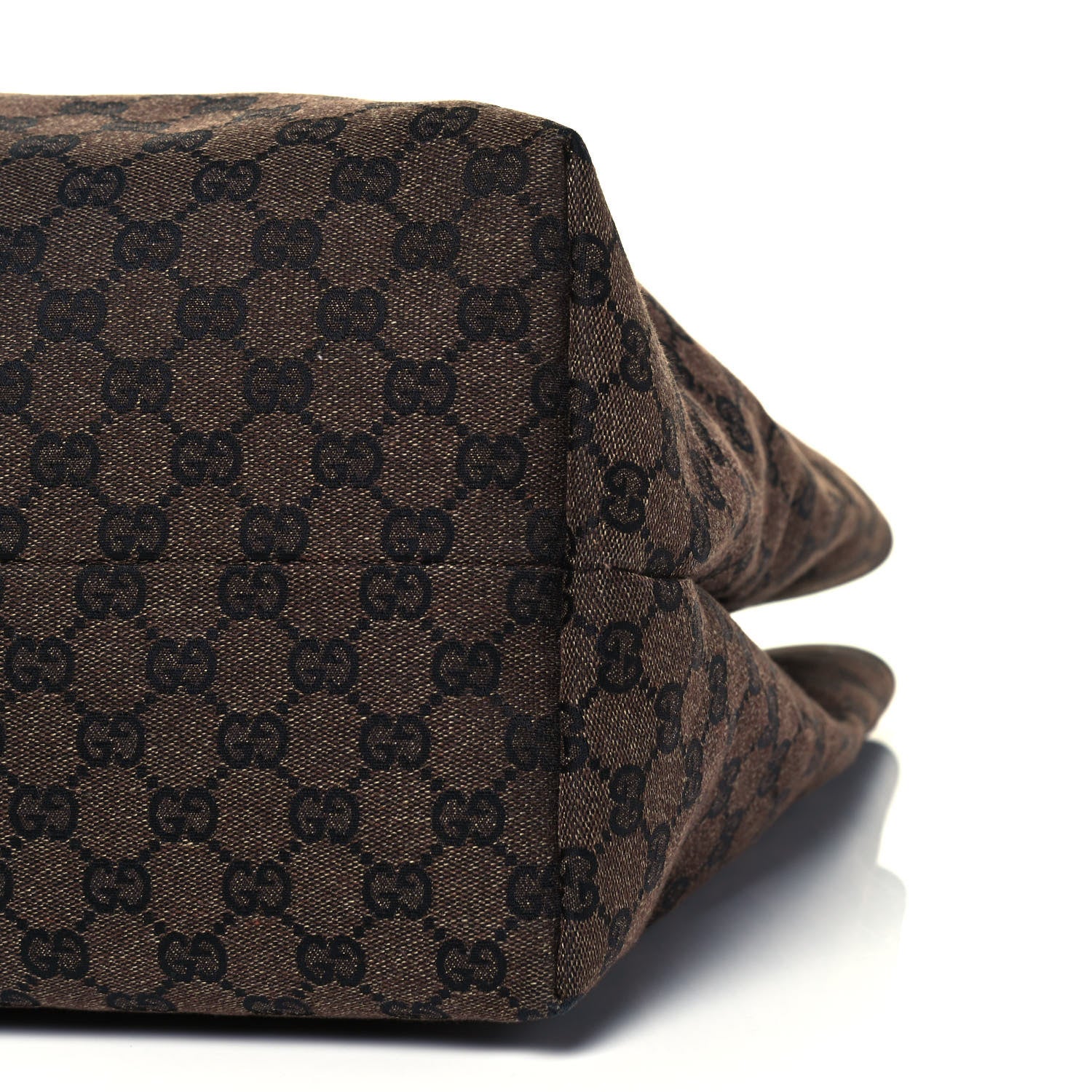 Gucci Monogram Denim Large Tote Brown 7 of 10