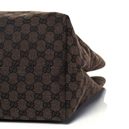 Gucci Monogram Denim Large Tote Brown 7 of 10
