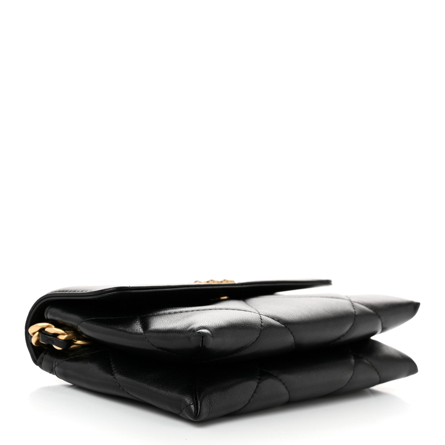 Chanel Lambskin Quilted Chanel 19 Flap Clutch Black 4 of 12