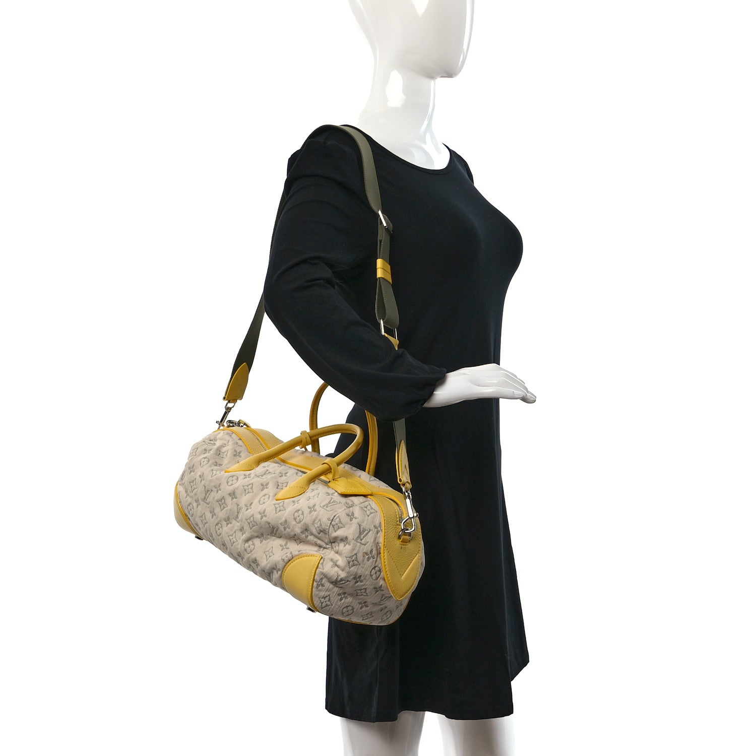 Louis Vuitton Monogram Denim Speedy Round Yellow 2 of 9