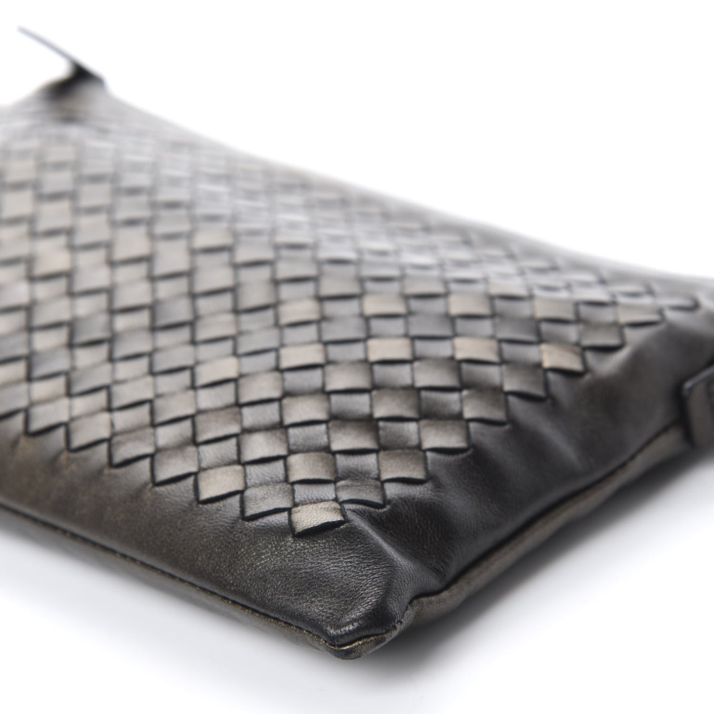 Nappa Intrecciato Biletto Chain Crossbody Dark Gold
