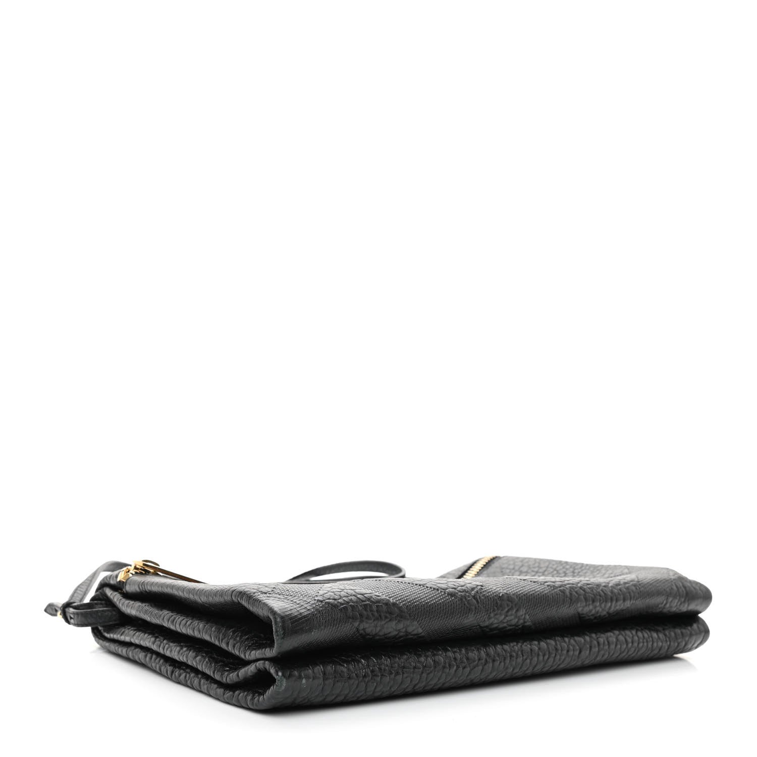 Burberry Signature Grain Calfskin Check Embossed Medium Balmoral Clutch Bag Black 3 of 9