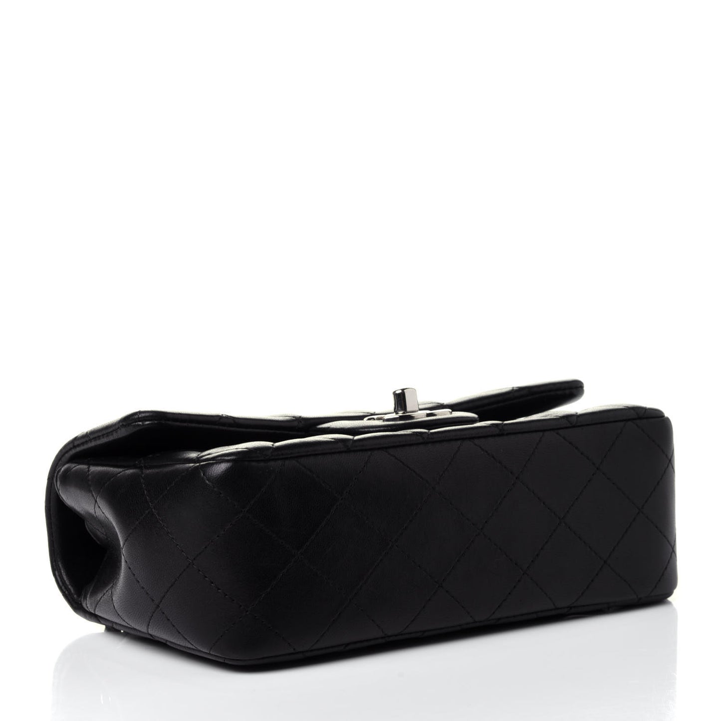 Lambskin Quilted Mini Charms Rectangular Flap Black