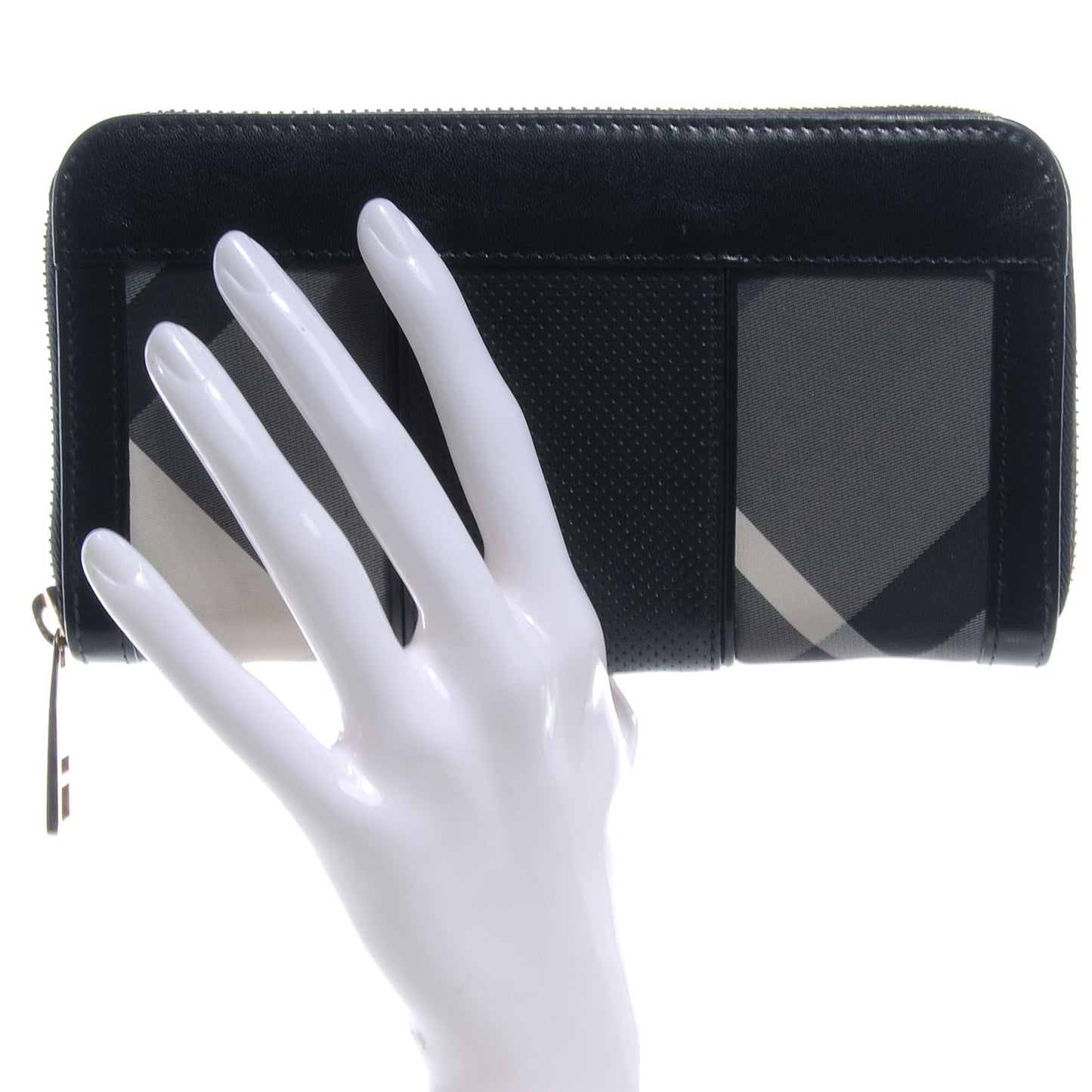 Smoked Check Zip Around Wallet