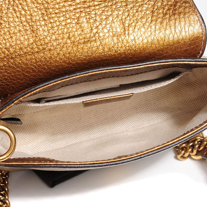 Gucci Metallic Pebbled Calfskin Small Soho Flap Crossbody Gold Ombre 5 of 7