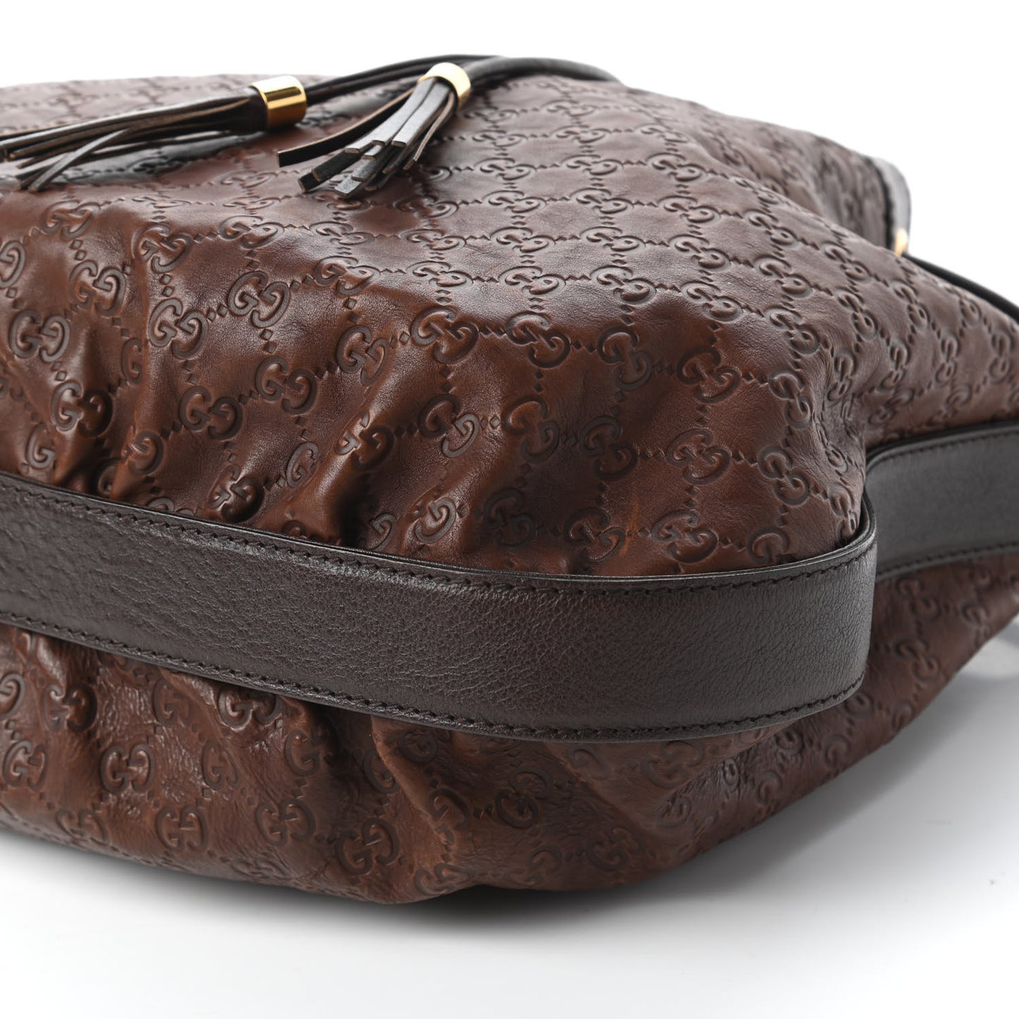 Guccissima Medium Interlocking Icon Shoulder Bag Dark Brown