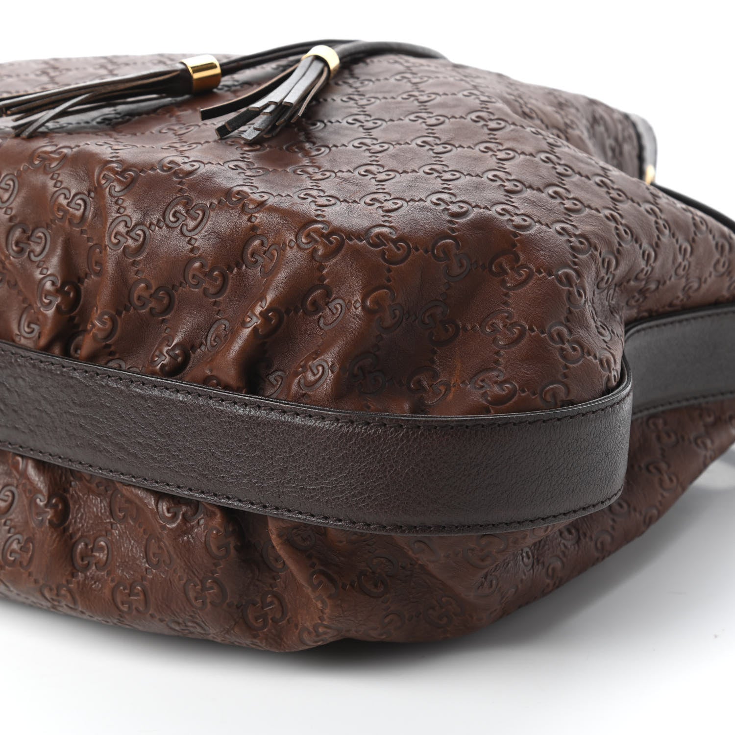 Gucci Guccissima Medium Interlocking Icon Shoulder Bag Dark Brown 7 of 11