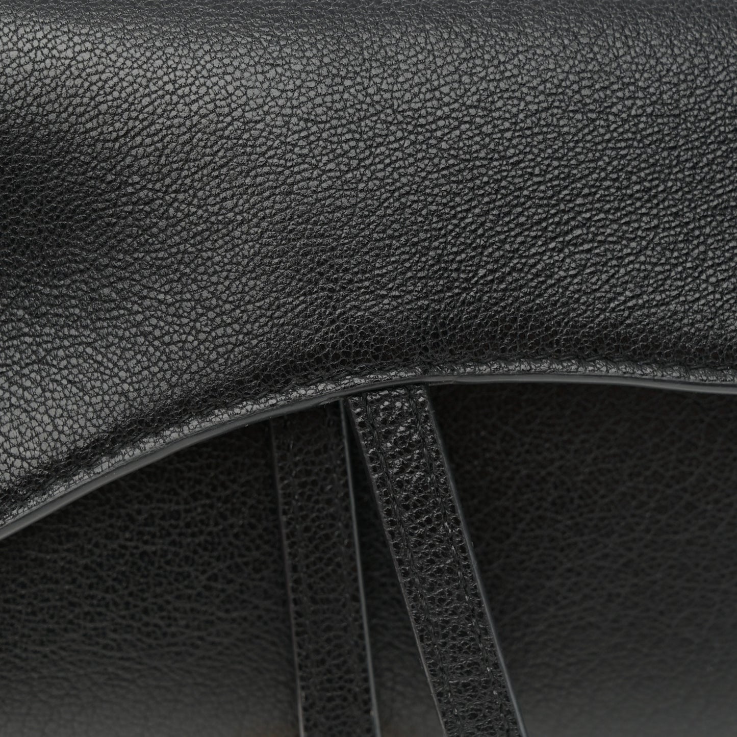 Goatskin Saddle Long Wallet With Chain Black