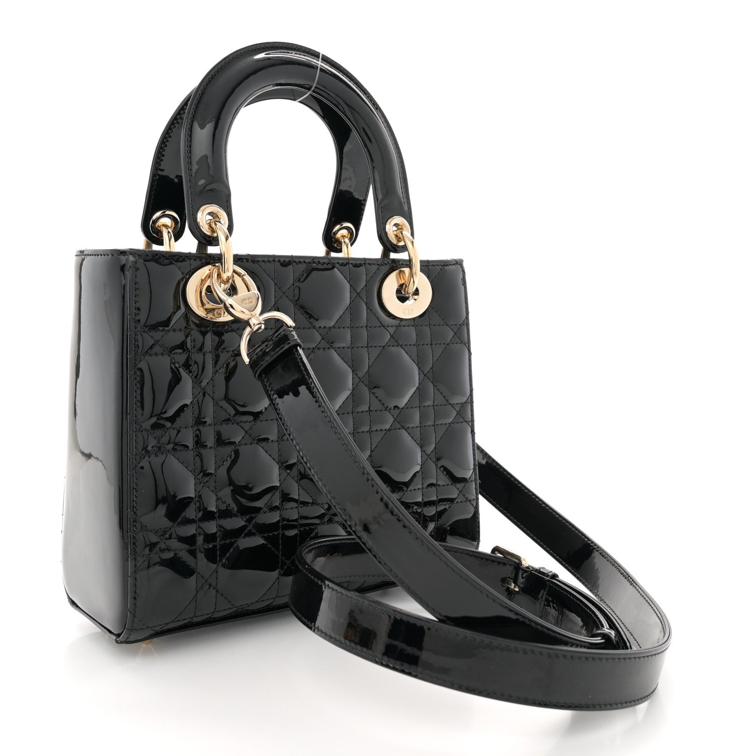 Christian Dior Patent Cannage Small Lady Dior Black 3 of 11