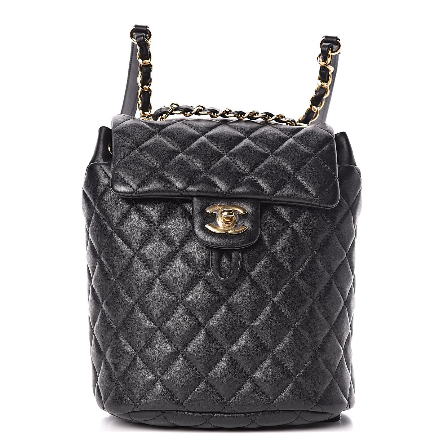 Lambskin Quilted Mini Urban Spirit Backpack Black
