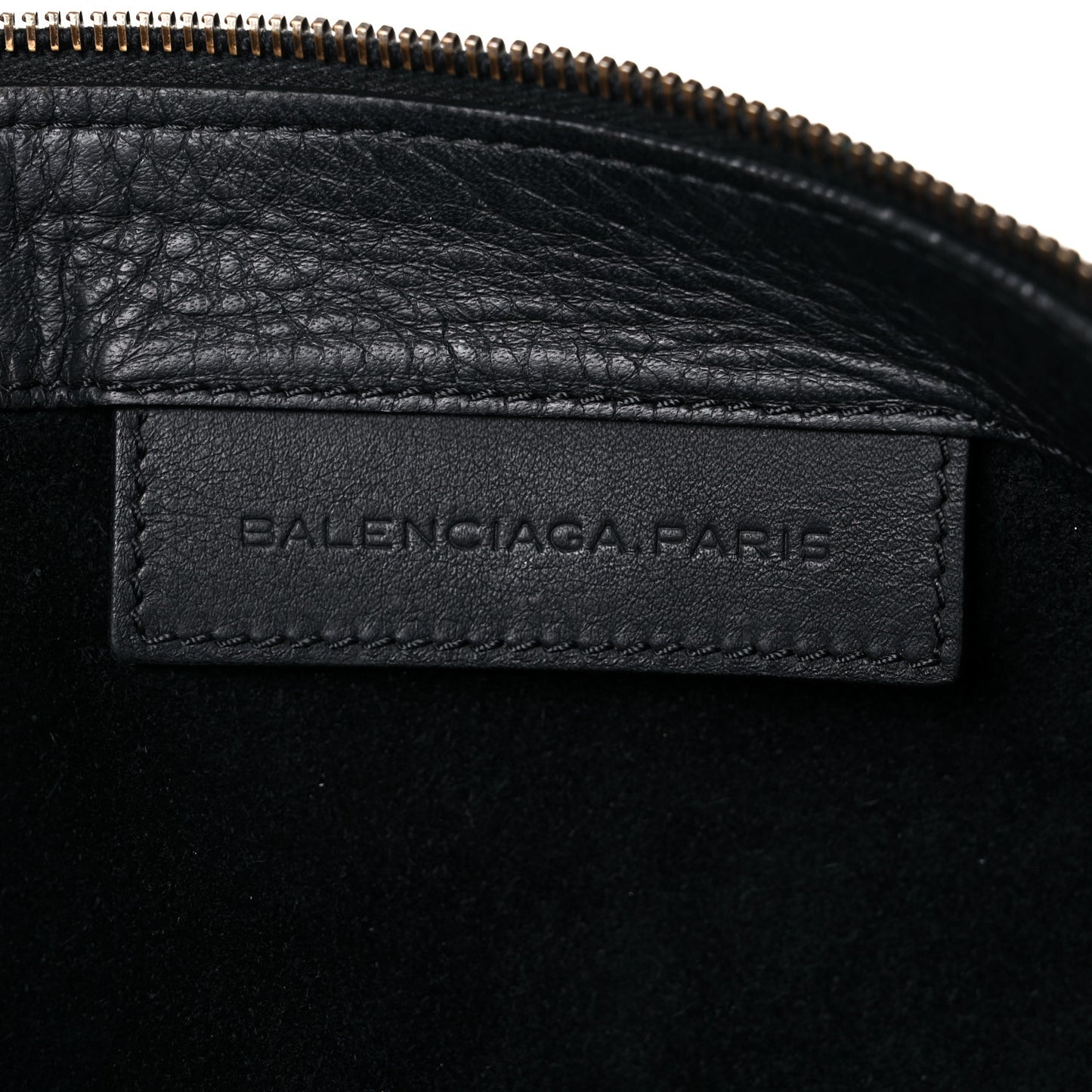 BALENCIAG Veau Papier Classic Silver Hardware Clutch Black