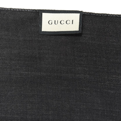 Gucci Wool Silk GG Monogram GGNat Scarf Anthracite 3 of 4
