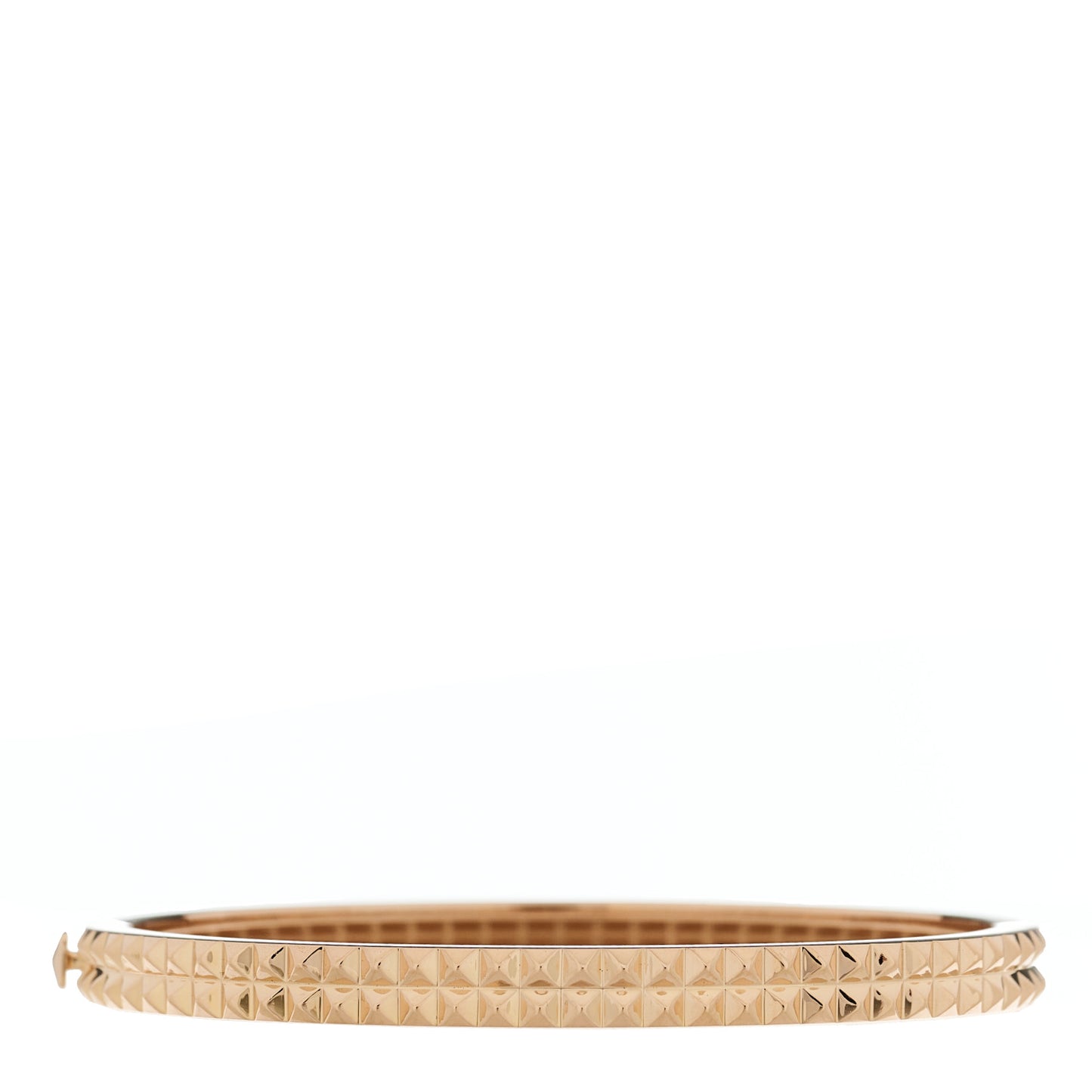 18K Rose Gold Rock and Diamonds Bangle Bracelet