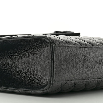 Saint Laurent Grain De Poudre Textured Mixed Matelasse Large Triquilt Monogram Monochrome Satchel Black 8 of 9