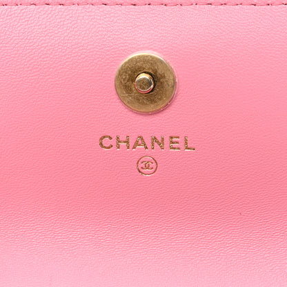 Chanel Lambskin Quilted Top Handle Phone Holder With Chain Pink 6 of 12