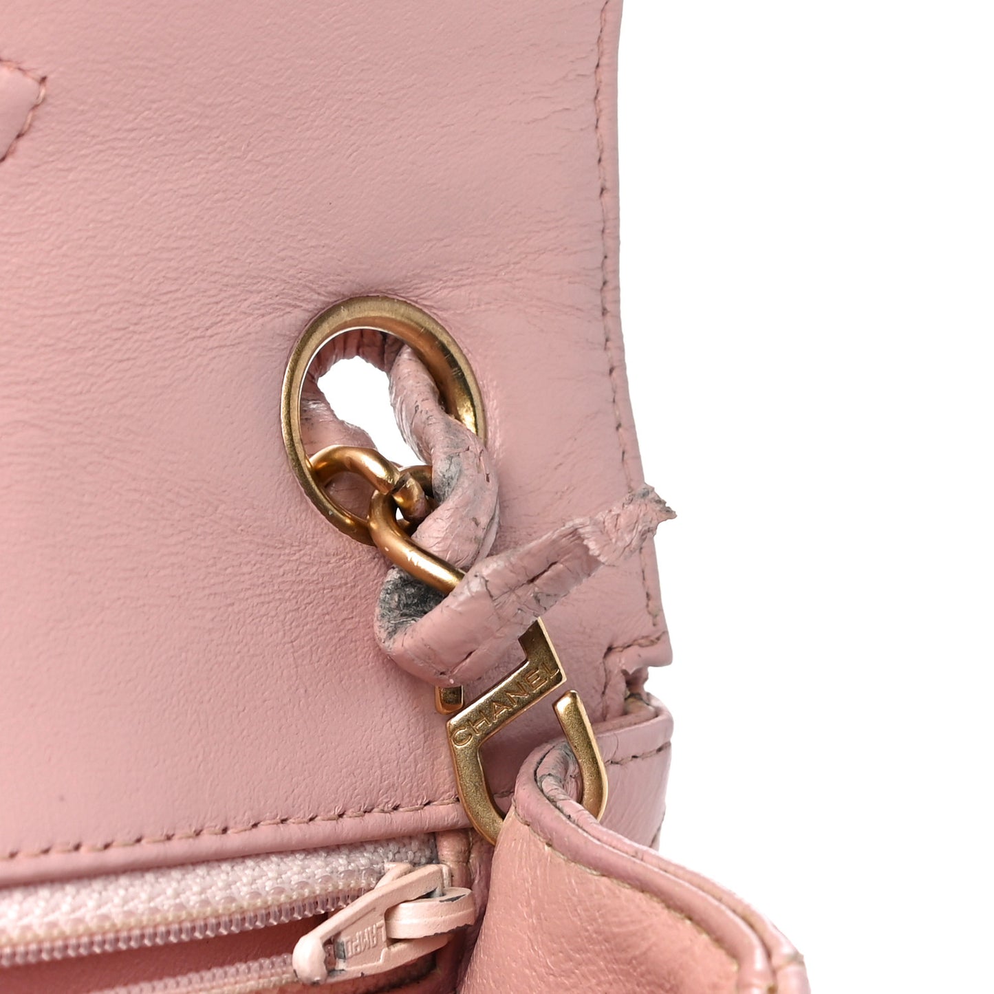 Lambskin Quilted Mini Square Flap Bag Light Pink