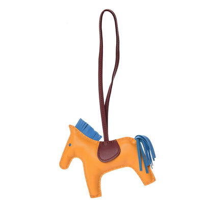 Hermes Milo Lambskin Grigri Rodeo Horse Bag Charm MM Jaune D'Or Bleu Zanzibar Rouge H 1 of 3