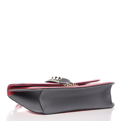 Valentino Garavani Vitello Medium Glam Lock Rockstud Flap Deep Rose Scarlet Grey Green 5 of 11