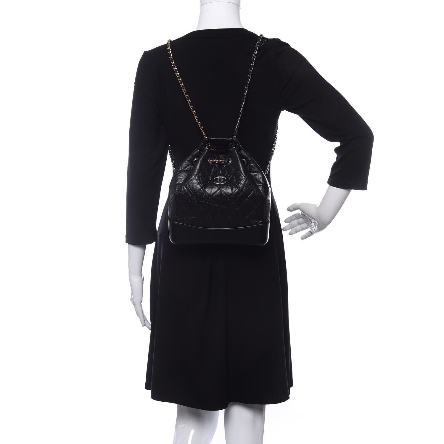 Chanel Aged Calfskin Quilted Small Gabrielle Backpack Black 2 of 14