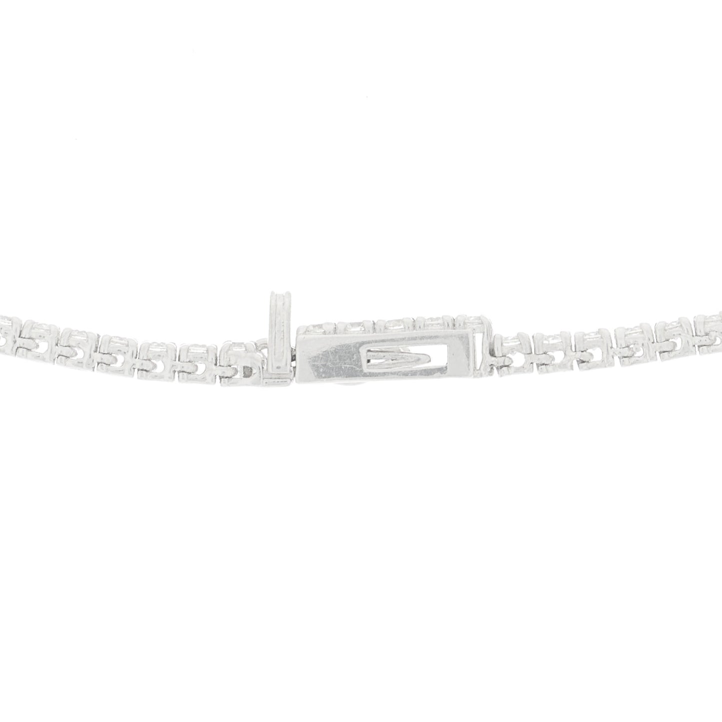 14K White Gold Diamond 3.90ctw Tennis Necklace