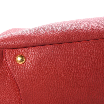Prada Vitello Daino Side Pocket Hobo Rosso 9 of 15