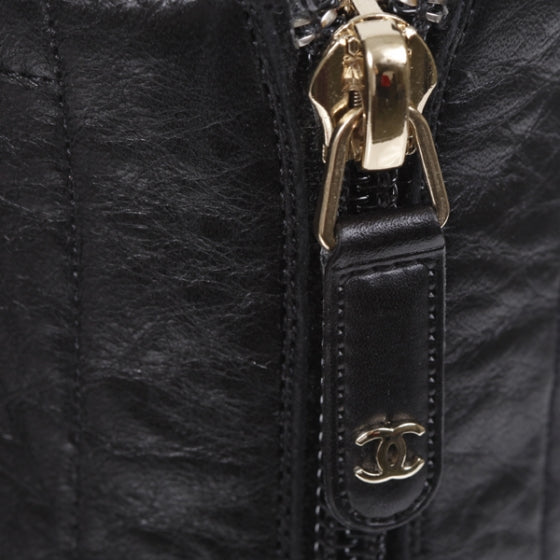 Chanel Leather Cap Toe Tall Boots 40.5 Black 4 of 12