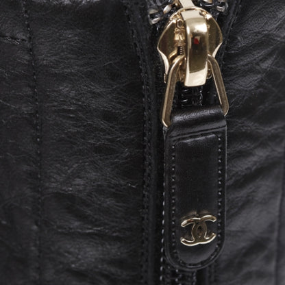 Chanel Leather Cap Toe Tall Boots 40.5 Black 4 of 12