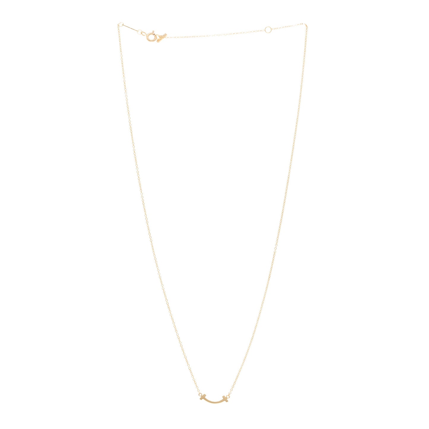 18K Yellow Gold Mini T Smile Pendant Necklace
