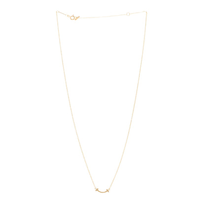 Tiffany 18K Yellow Gold Mini T Smile Pendant Necklace 3 of 5