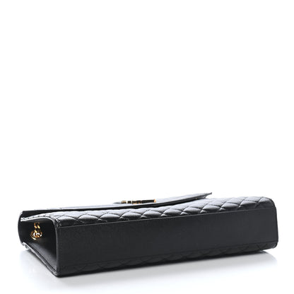 Saint Laurent Grain De Poudre Textured Mixed Matelasse Large Triquilt Monogram Satchel Black 4 of 8