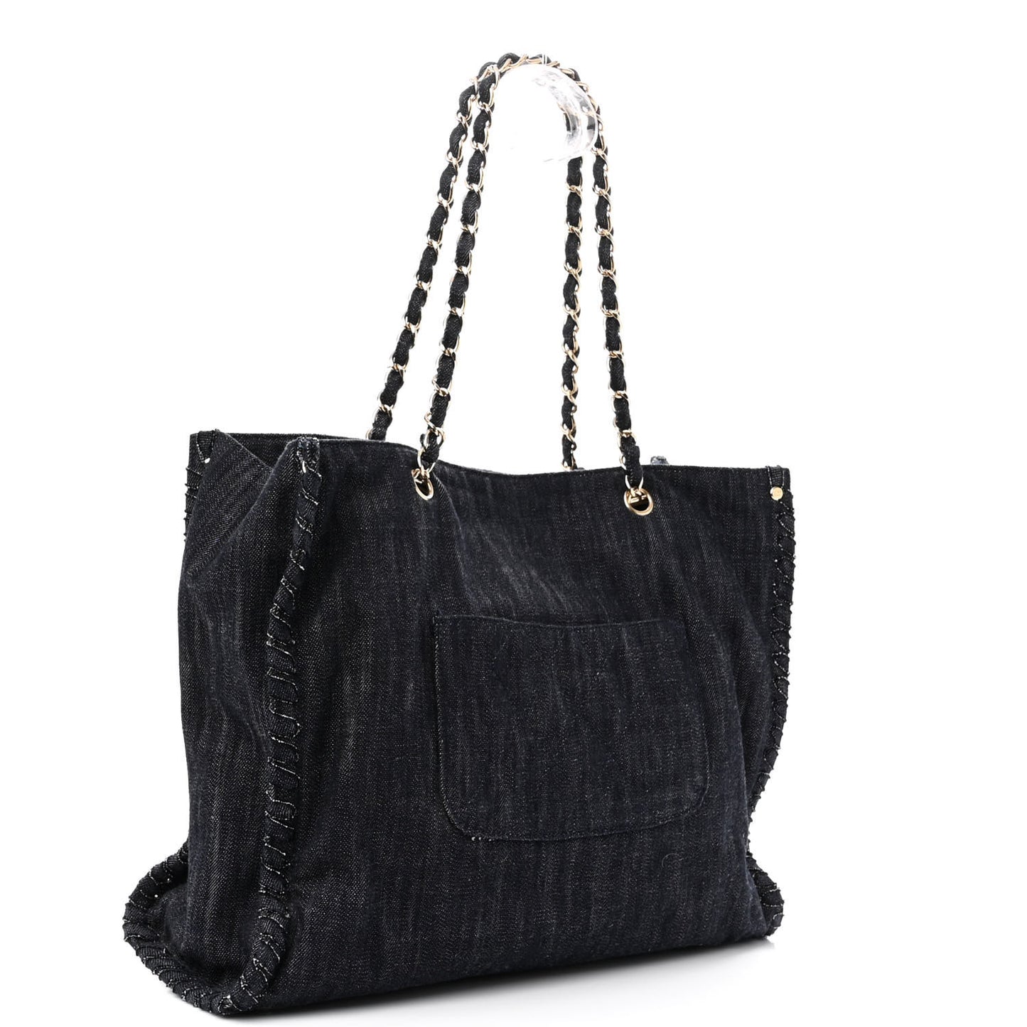 Denim Embroidered Night Flight Tote Blue