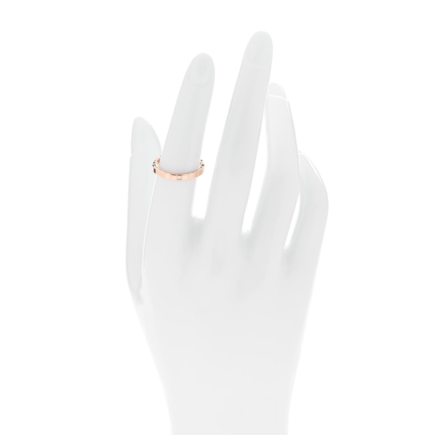 18K Rose Gold Diamond Ice Cube Band Ring 53 6.25