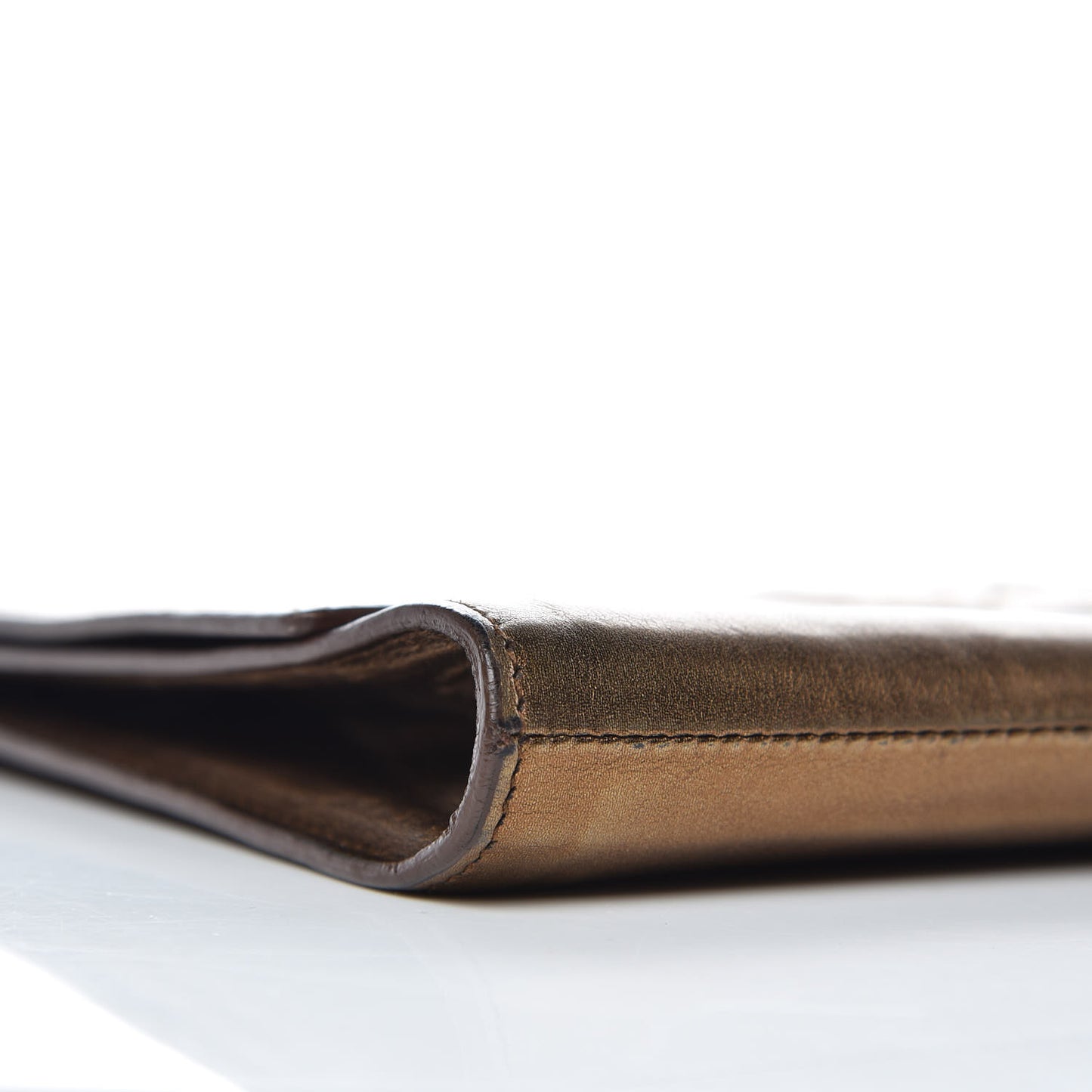 Metallic Calfskin Monogram Large Belle De Jour Clutch Bronze