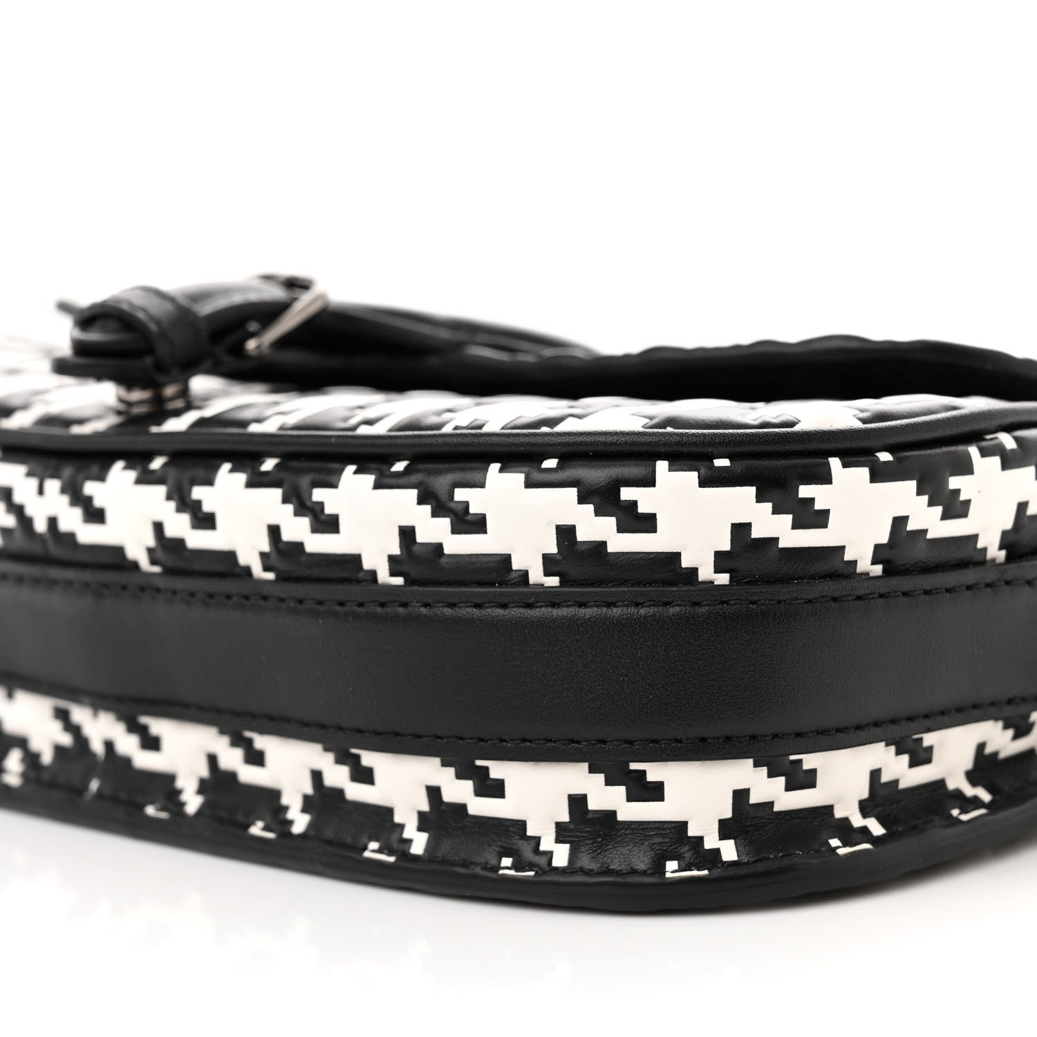 Christian Dior Box Calfskin Houndstooth Quilted East West Bobby Bag Black White 11 of 11