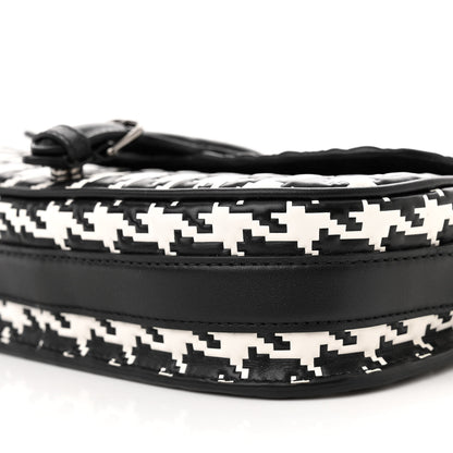 Christian Dior Box Calfskin Houndstooth Quilted East West Bobby Bag Black White 11 of 11