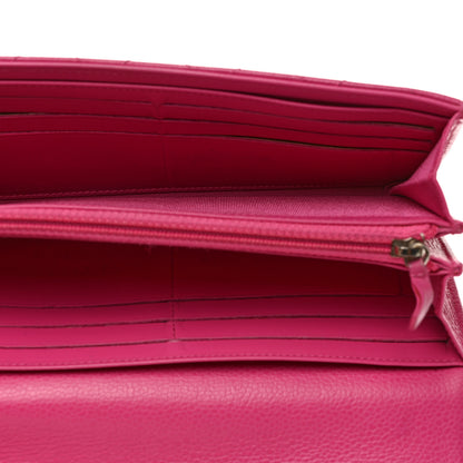 Chanel Caviar Quilted Large Gusset Flap Wallet Pink 5 of 12