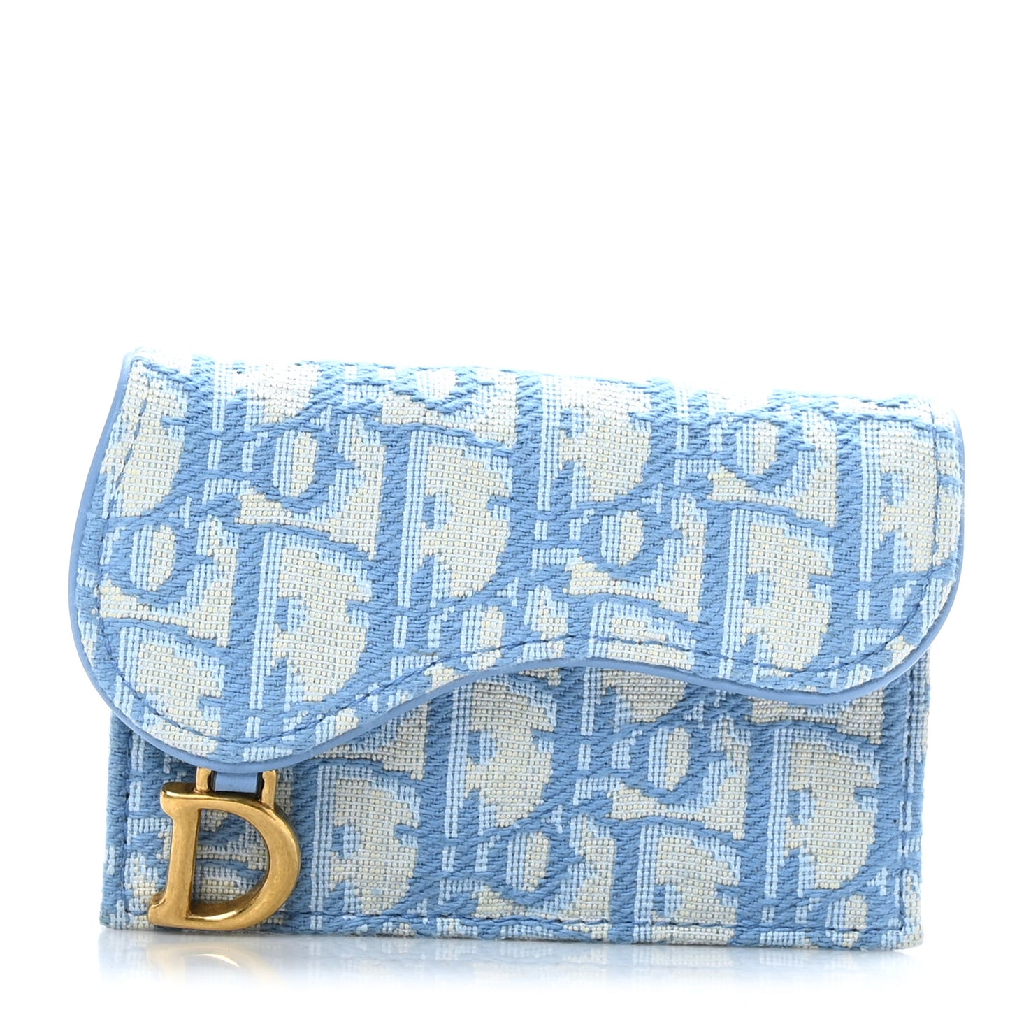 Oblique Saddle Card Holder Cornflower Blue