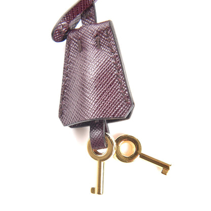 Prada Saffiano Lux Detachable Chain Clutch Wallet Bordeaux 8 of 8