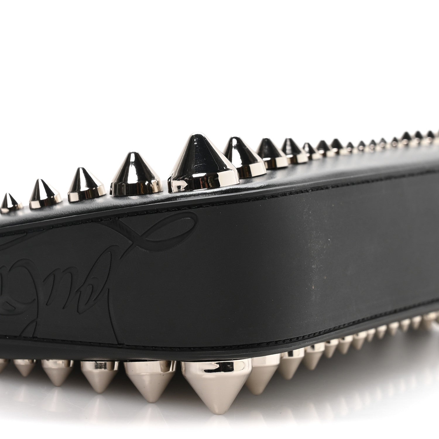 Christian Louboutin Calfskin Paris Spiked Loubila Chain Clutch Black 8 of 9
