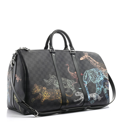 Louis Vuitton Damier Graphite Stamps Keepall Bandouliere 50 2 of 7