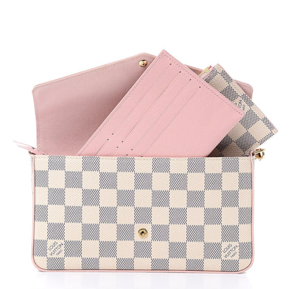 Louis Vuitton Damier Azur Calfskin Pochette Felicie Eau de Rose 3 of 10