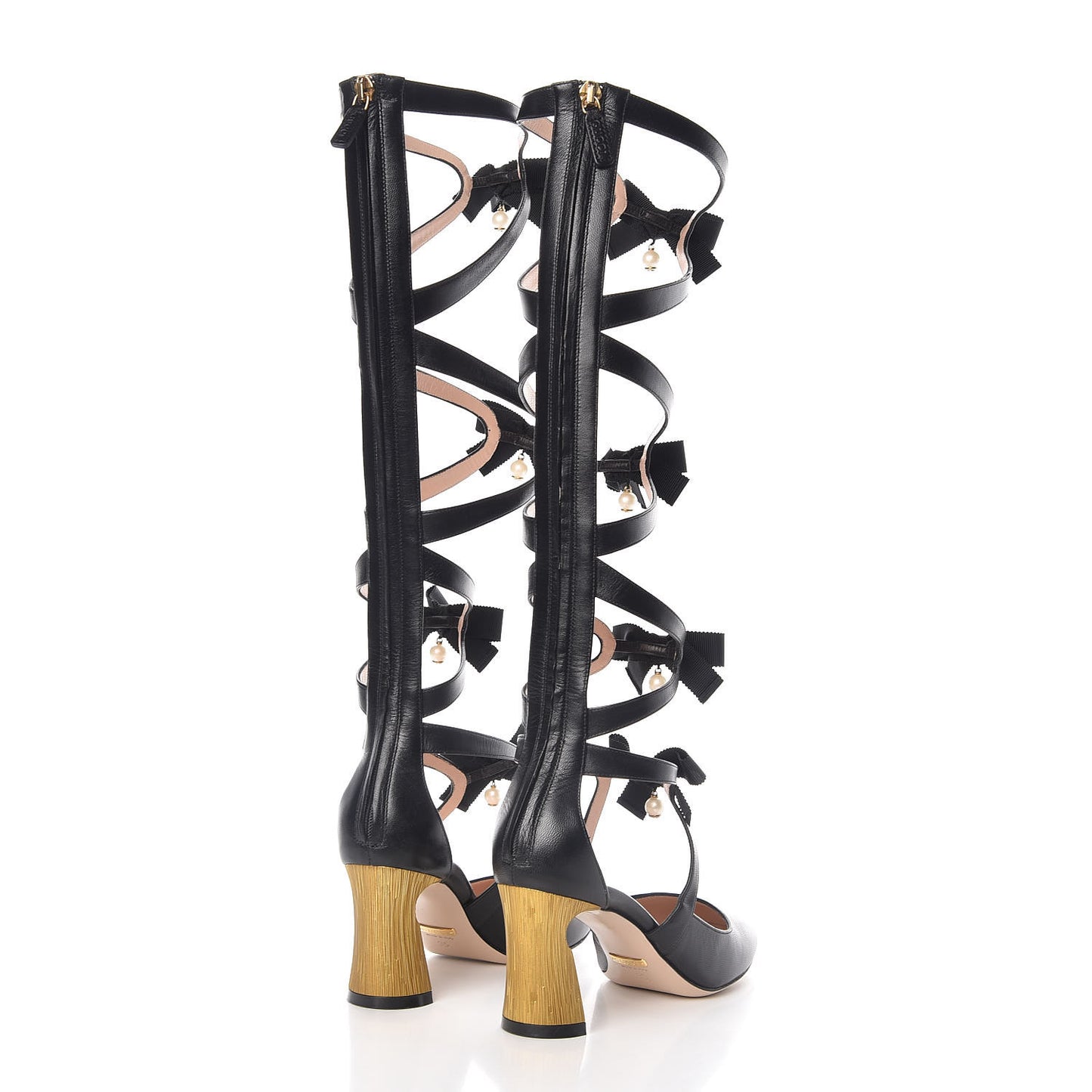 Malaga Kid Pebbles Lace Up Gladiator Knee High Boots 35 Black