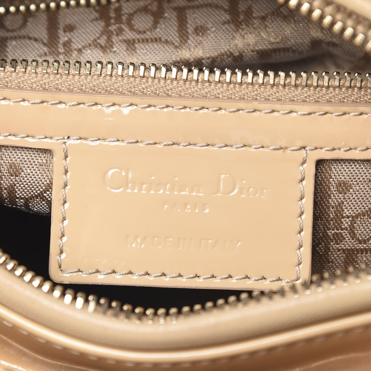 Christian Dior Patent Cannage Medium Lady Dior Beige 5 of 9