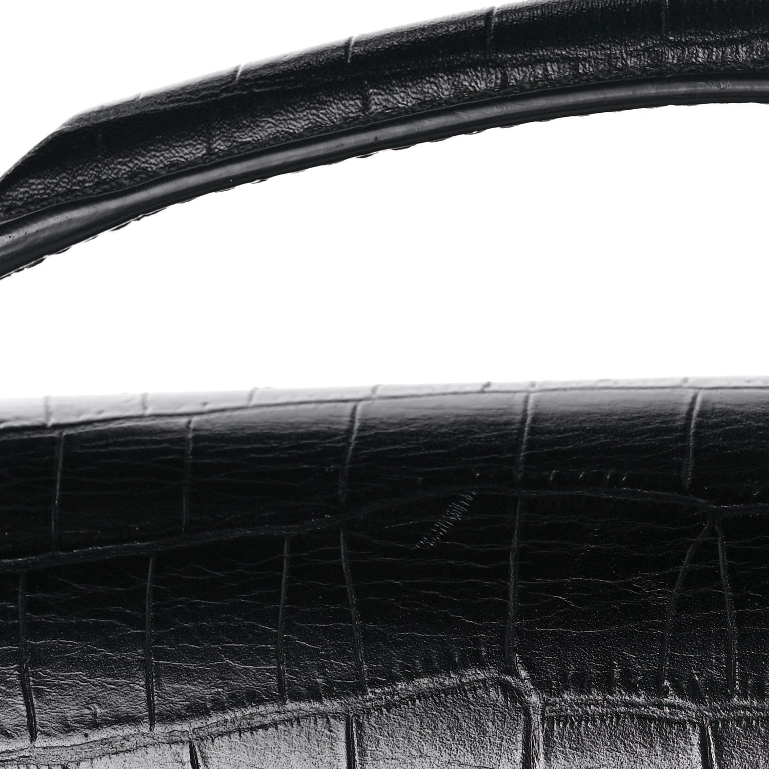 Saint Laurent Calfskin Crocodile Embossed Medium Babylone Black 11 of 13