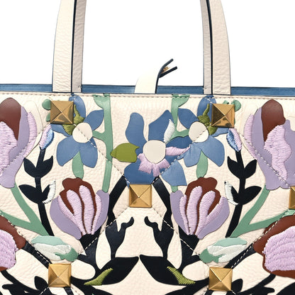Valentino Garavani Grained Calfskin Embroidered Large Roman Stud Tote Multicolor 7 of 13