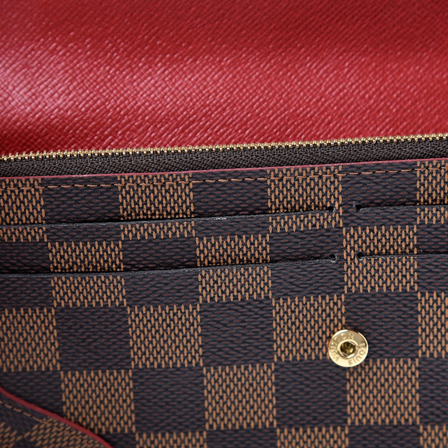 Louis Vuitton Damier Ebene Caissa Wallet Cherry 7 of 7