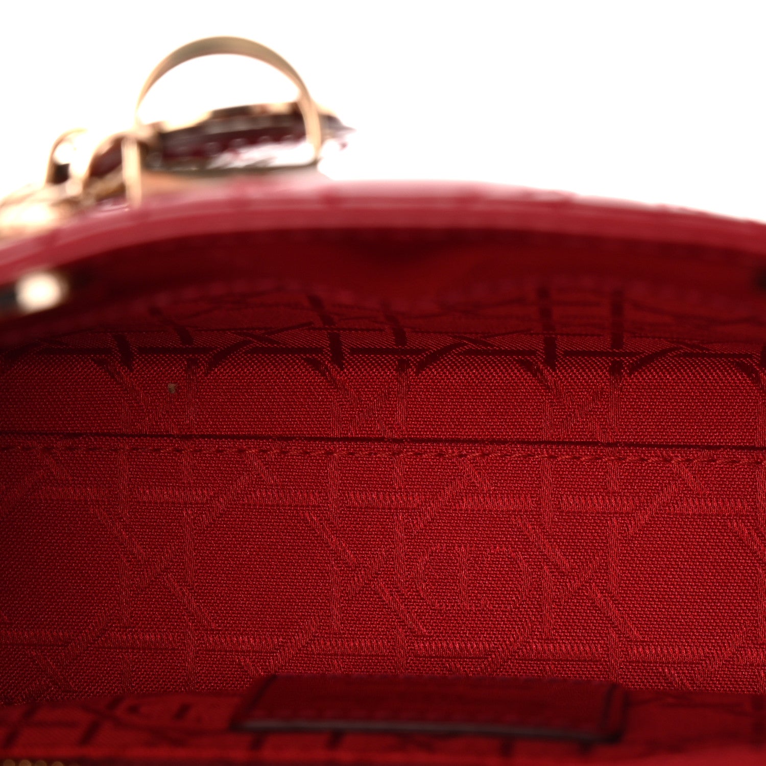 Christian Dior Patent Cannage Mini Lady Dior Red 5 of 9