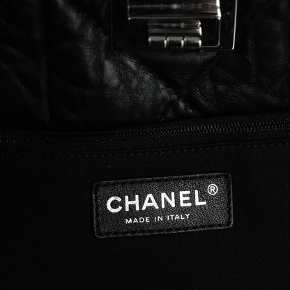 Chanel Aged Calfskin Oversized Reissue Drawstring Tote Black 6 of 7