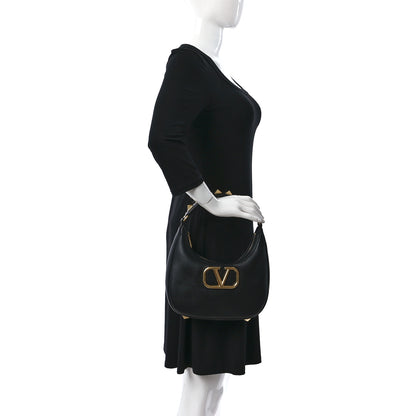 Valentino Garavani Calfskin Stud Sign Zip Hobo Black 2 of 8