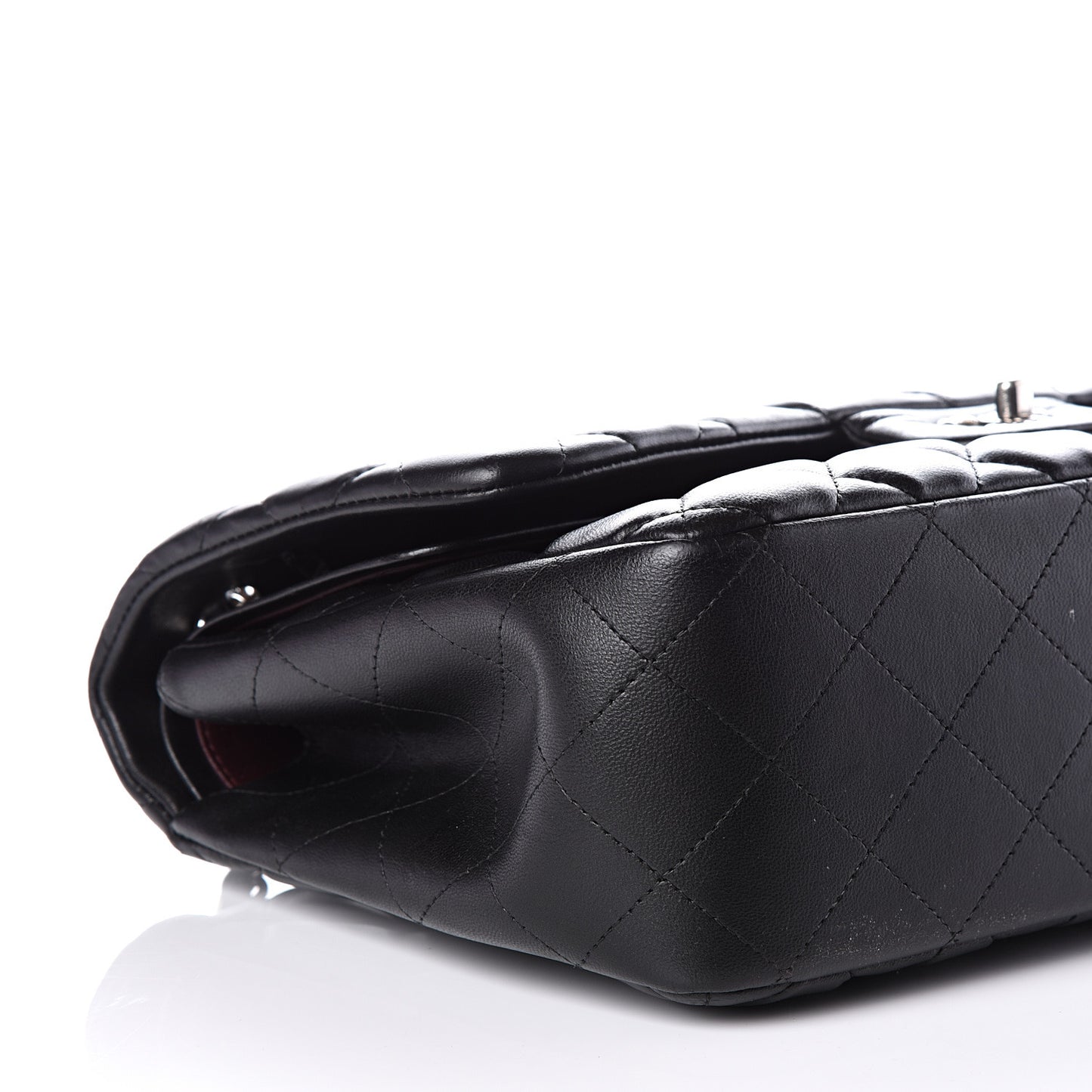 Lambskin Quilted Jumbo Double Flap Black